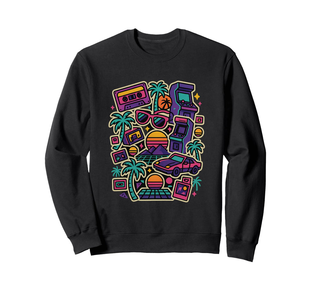 80S Synthwave Sweatshirt - Streetwear Style for Adults - T-Shirt, Sweatshirt, Hoodie