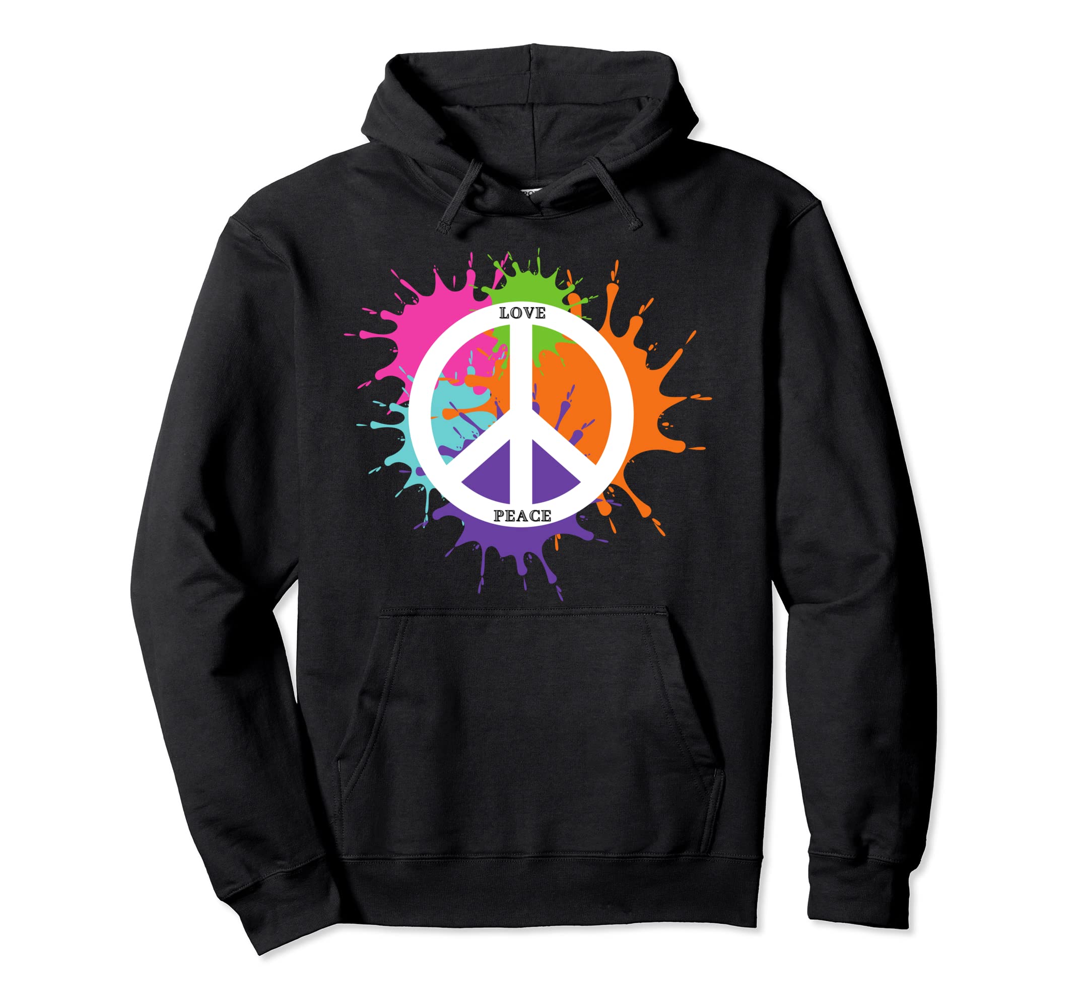 Peace Love Colortone Hoodie - Trendy Graphic for Adults - T-Shirt, Sweatshirt, Hoodie