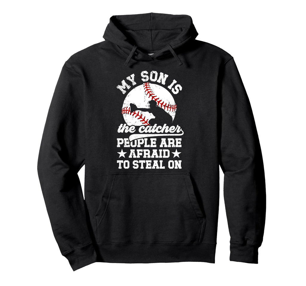 My Son Is Baseball Catcher Mom Baseball Hoodie - Unique Graphic Unisex - T-Shirt, Sweatshirt, Hoodie
