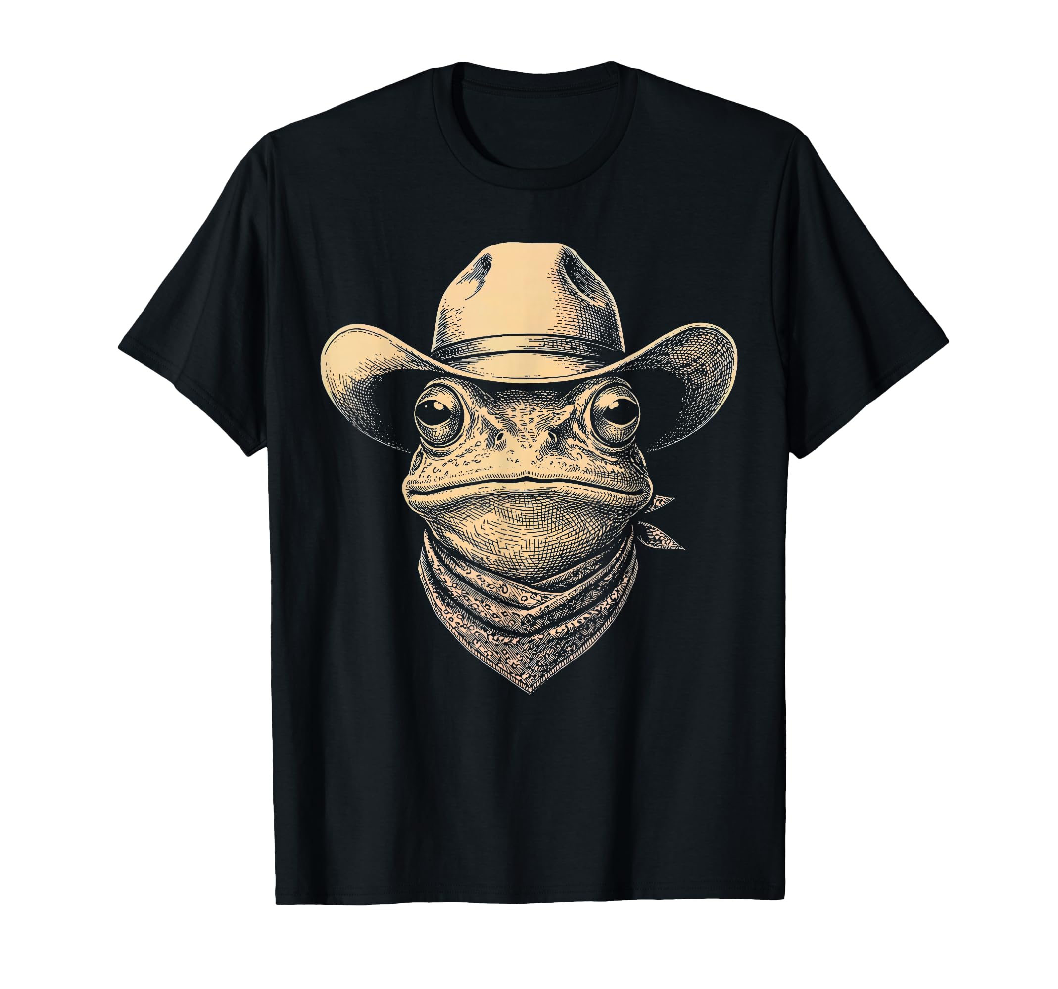 Frog Wearing Cowboy Hat Bandana T-Shirt - Streetwear Style for Adults - T-Shirt, Sweatshirt, Hoodie