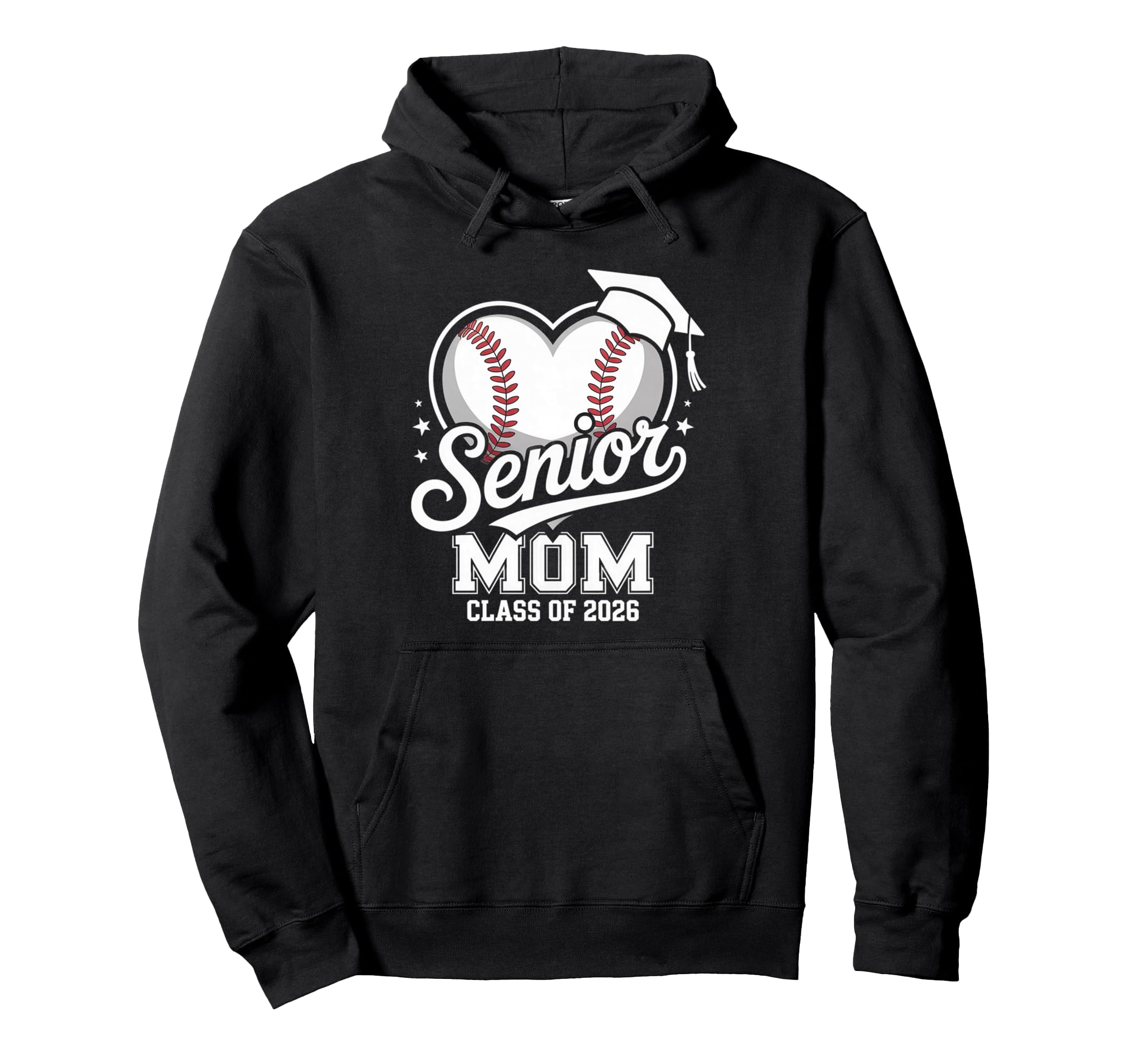 Proud Senior Mom Class 2026 Baseball Hoodie - Custom Art Print for Adults - T-Shirt, Sweatshirt, Hoodie