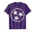 Tri Star Tn Flag Gift White Distressed T-Shirt - Aesthetic Graphic Unisex - T-Shirt, Sweatshirt, Hoodie