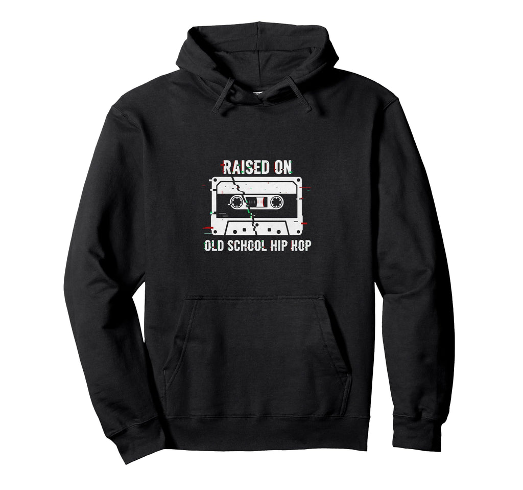Raised Old School Hip Hop Cassette Tape Hoodie - Fun Novelty Design Unisex - T-Shirt, Sweatshirt, Hoodie