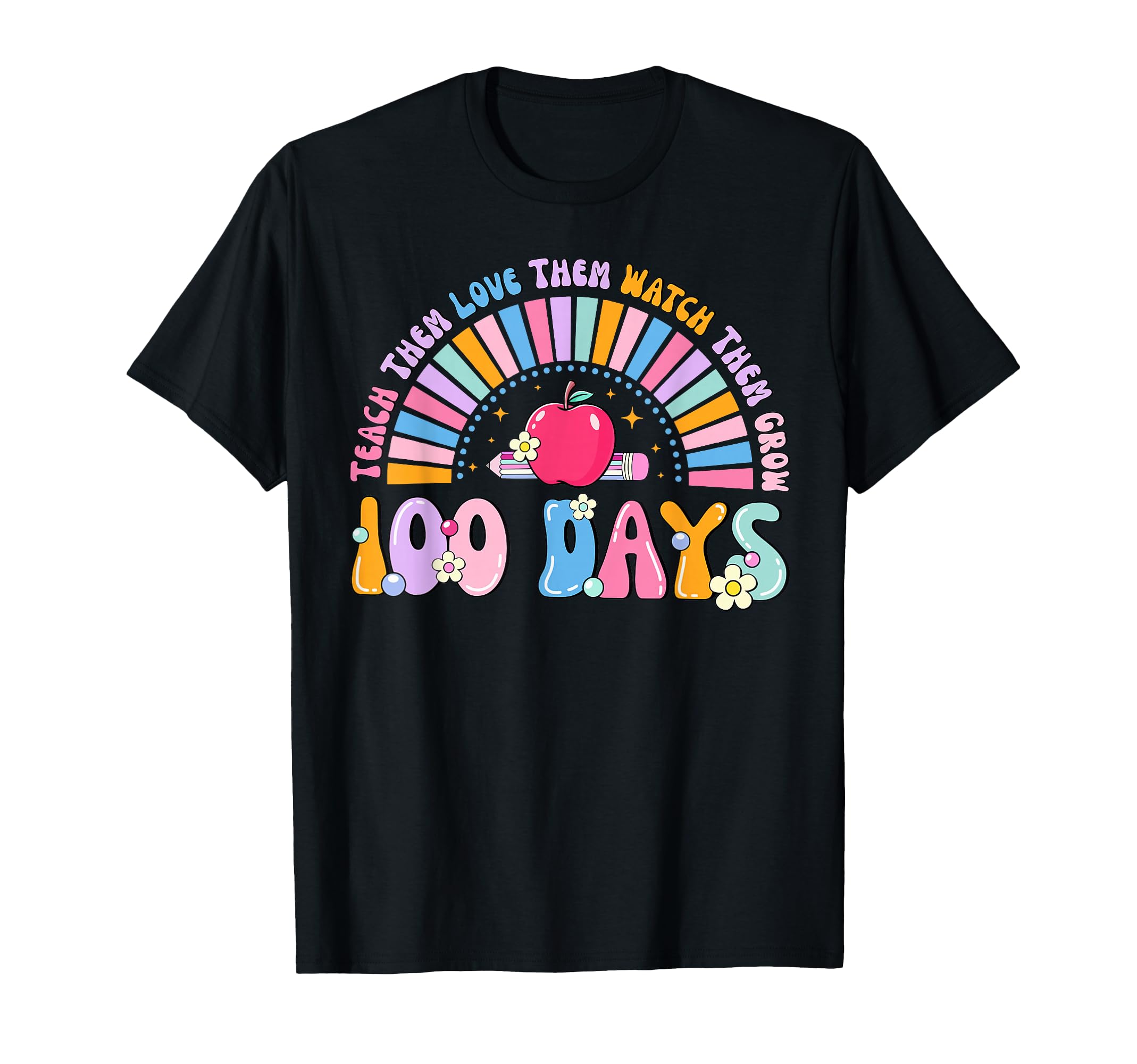 100 Days School Rainbow 100Th Day T-Shirt - Minimalist Print Men Women - T-Shirt, Sweatshirt, Hoodie