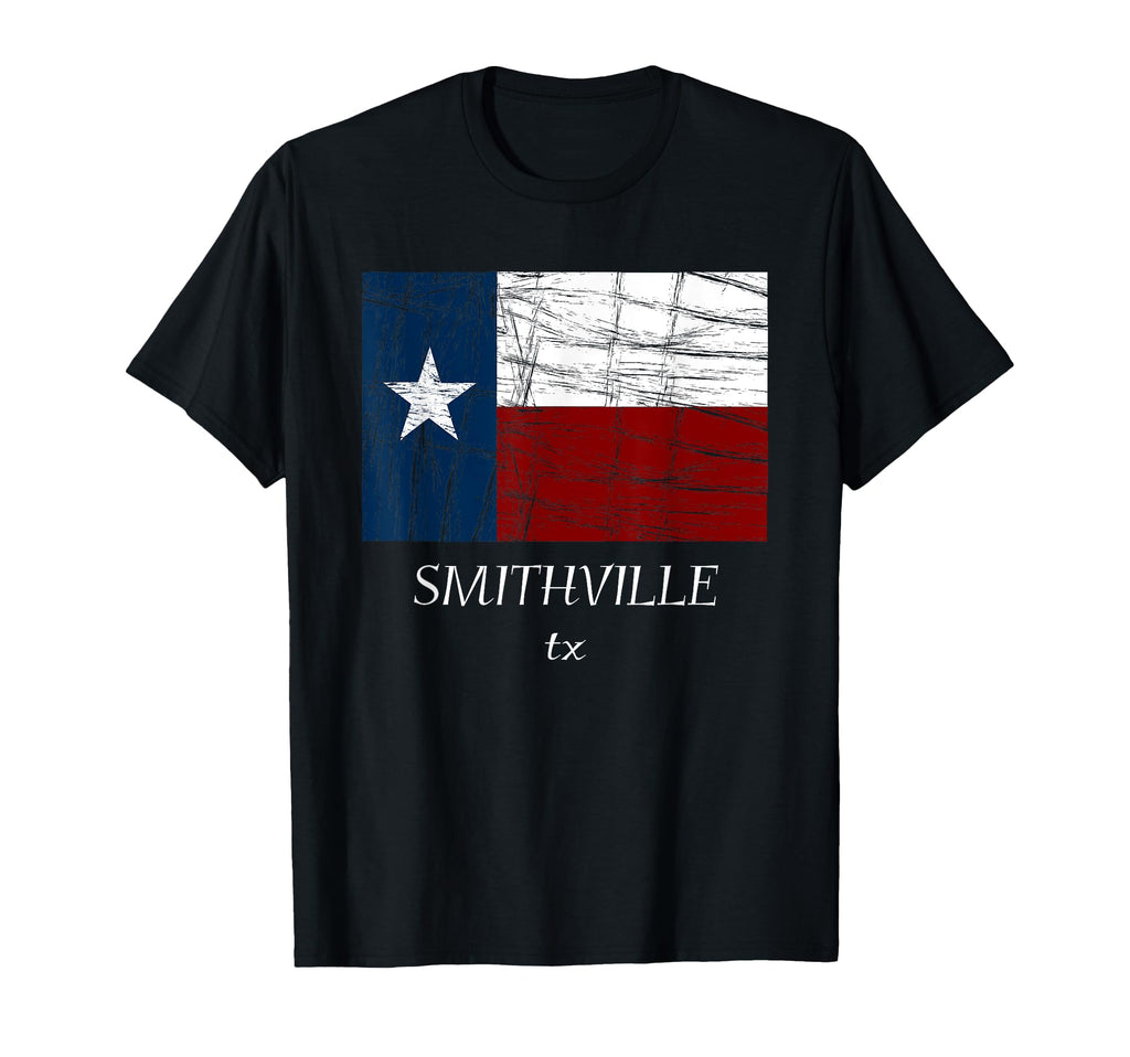 Smithville Tx Distressed Texas Flag T-Shirt - Graphic Print Unisex - T-Shirt, Sweatshirt, Hoodie