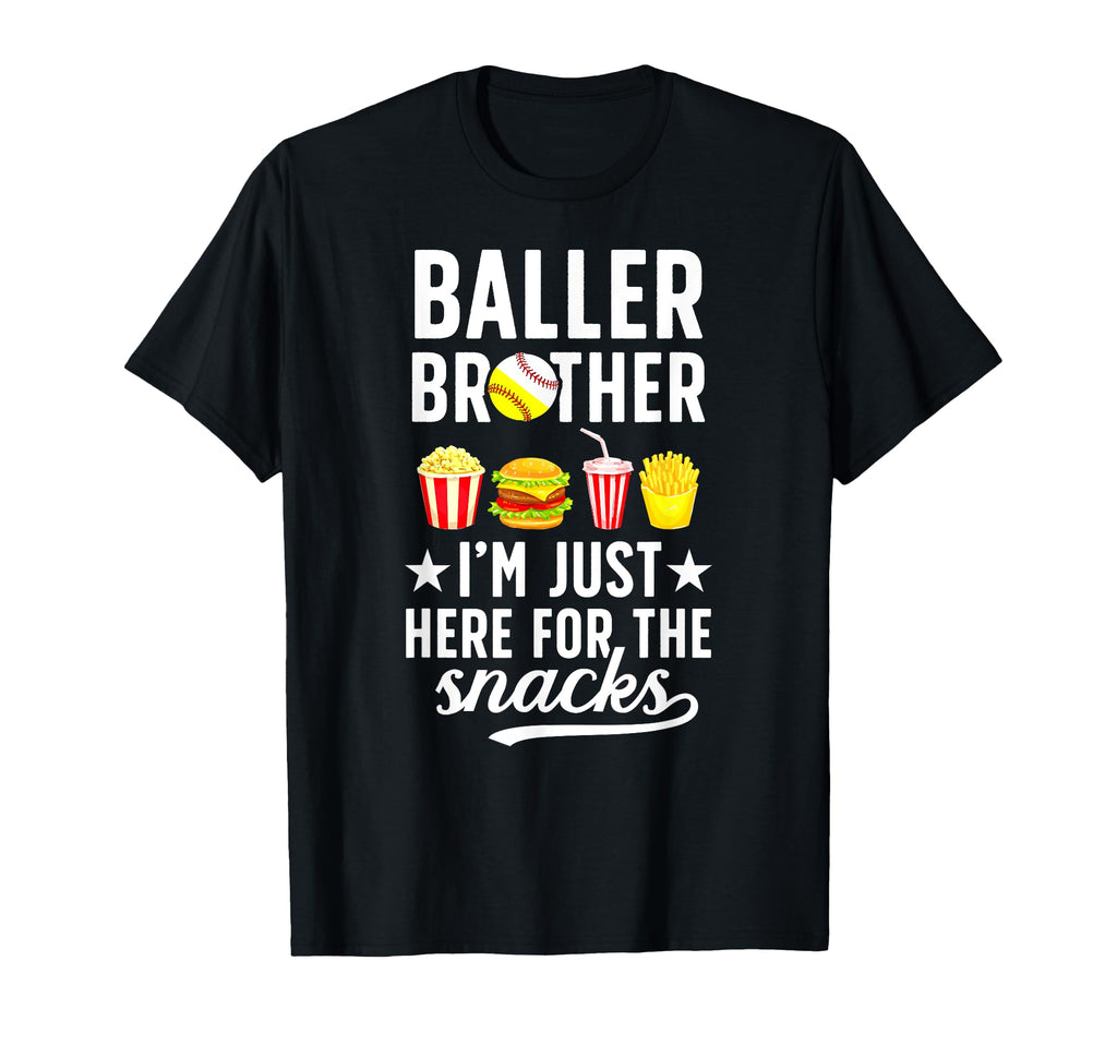 Baller Brother Here Snacks Baseball T-Shirt - Graphic Print Unisex - T-Shirt, Sweatshirt, Hoodie