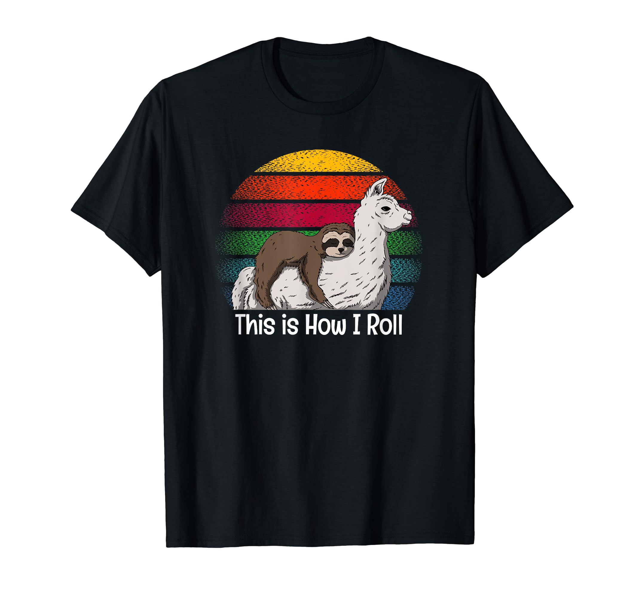 Sloth And Llama Sunset Funny Animal T-Shirt - Custom Art Print for Adults - T-Shirt, Sweatshirt, Hoodie
