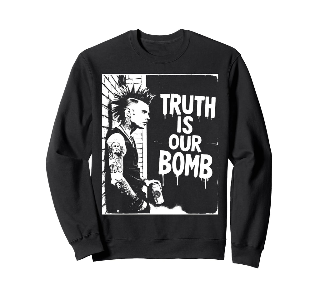 Punk Rock 90S Grunge Distressed Sweatshirt - Graphic Print Men Women - T-Shirt, Sweatshirt, Hoodie