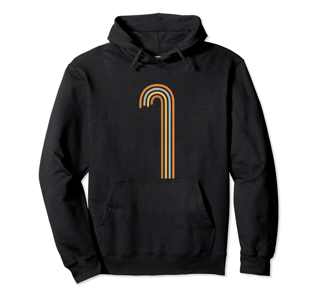 Rainbow 70S Colors Distressed Hoodie - Custom Art Print for Adults - T-Shirt, Sweatshirt, Hoodie