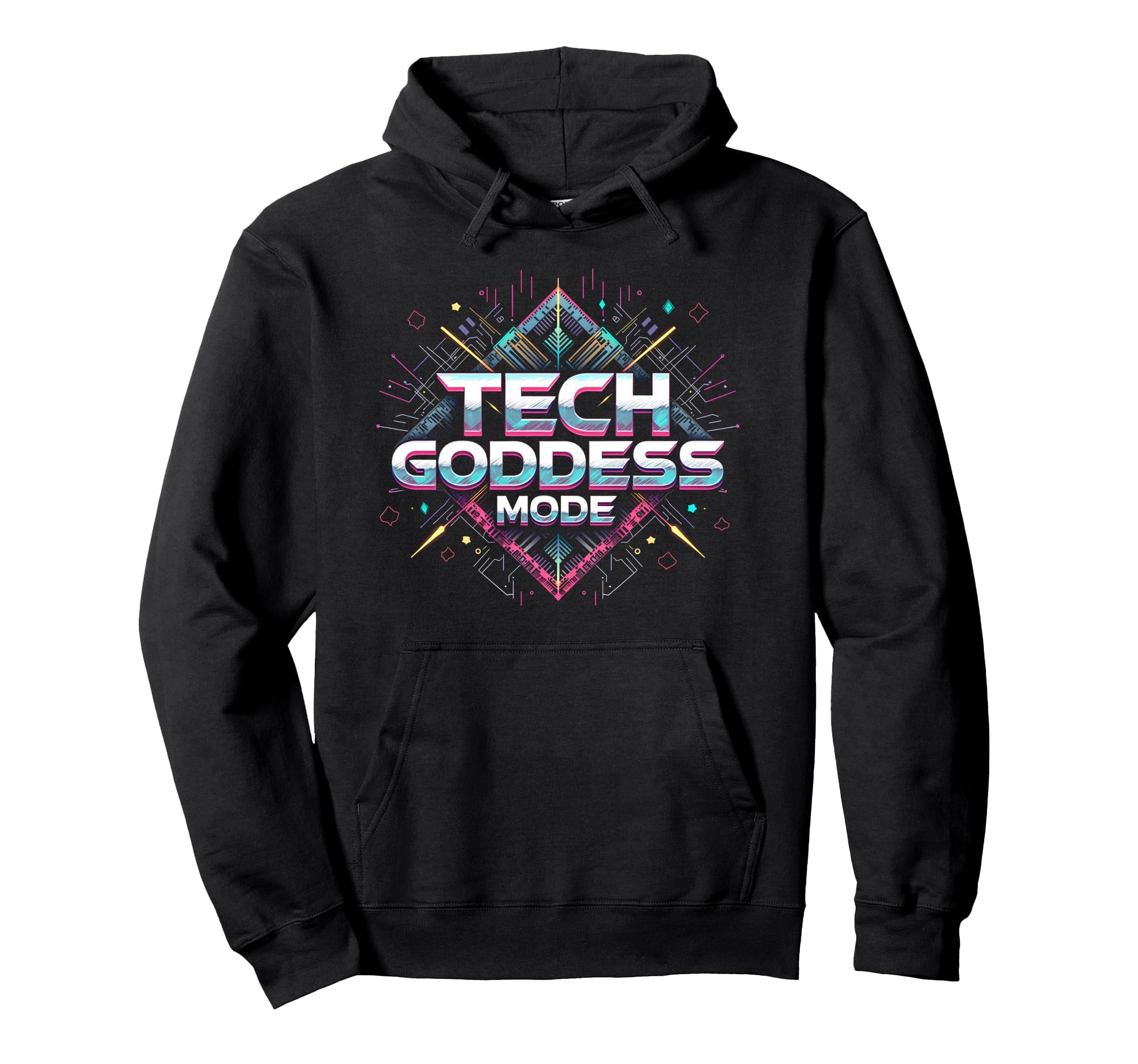 Tech Goddess Mode Y2K Cyber Aesthetic Hoodie - Unique Graphic Men Women - T-Shirt, Sweatshirt, Hoodie