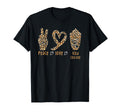 Peace Love Iced Coffee Leopard Brew T-Shirt - Novelty Apparel Unisex - T-Shirt, Sweatshirt, Hoodie