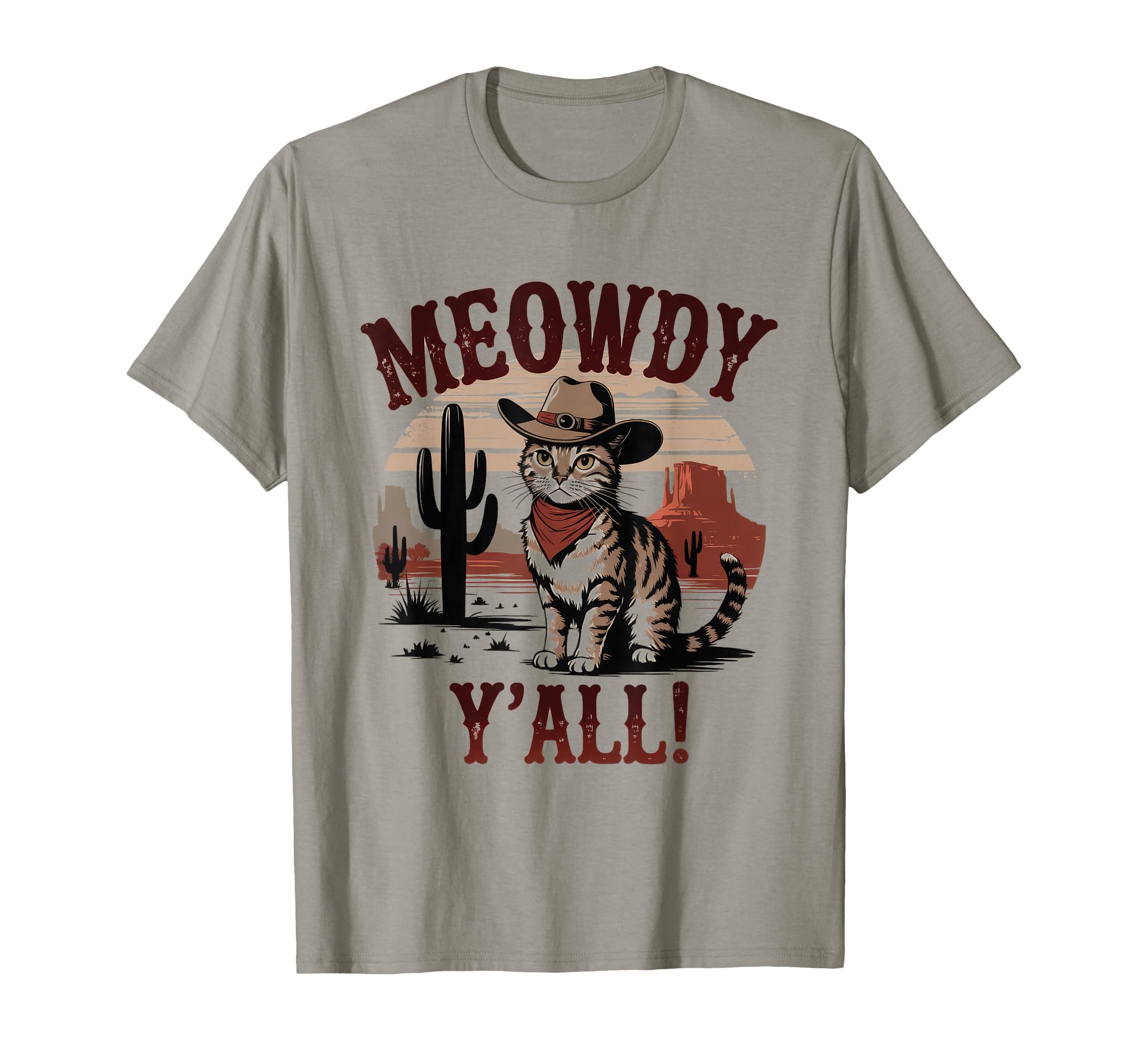 Meowdy You All Whiskers Wind Cowboy T-Shirt - Aesthetic Graphic for Adults - T-Shirt, Sweatshirt, Hoodie
