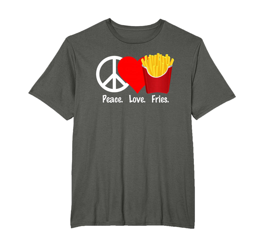 Peace Love Fries Eat Food French Fry T-Shirt - Streetwear Style for Adults - T-Shirt, Sweatshirt, Hoodie