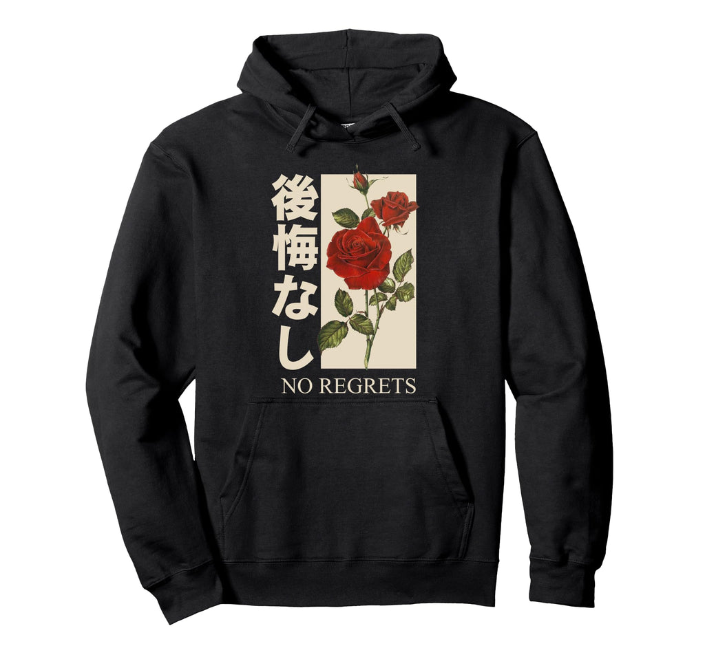No Regrets Rose Red Rose Sad Hoodie - Streetwear Style for Adults - T-Shirt, Sweatshirt, Hoodie