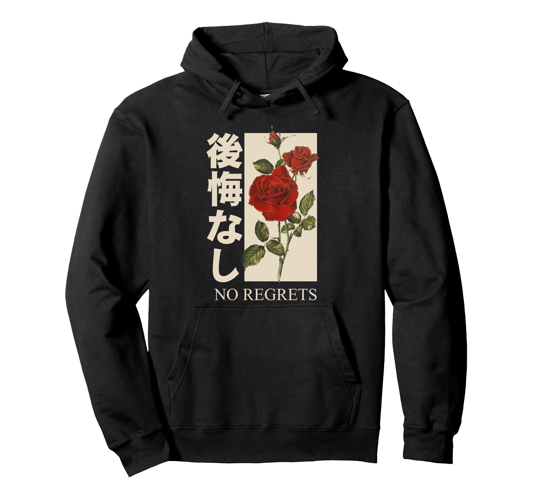 No Regrets Rose Red Rose Sad Hoodie - Streetwear Style for Adults - T-Shirt, Sweatshirt, Hoodie