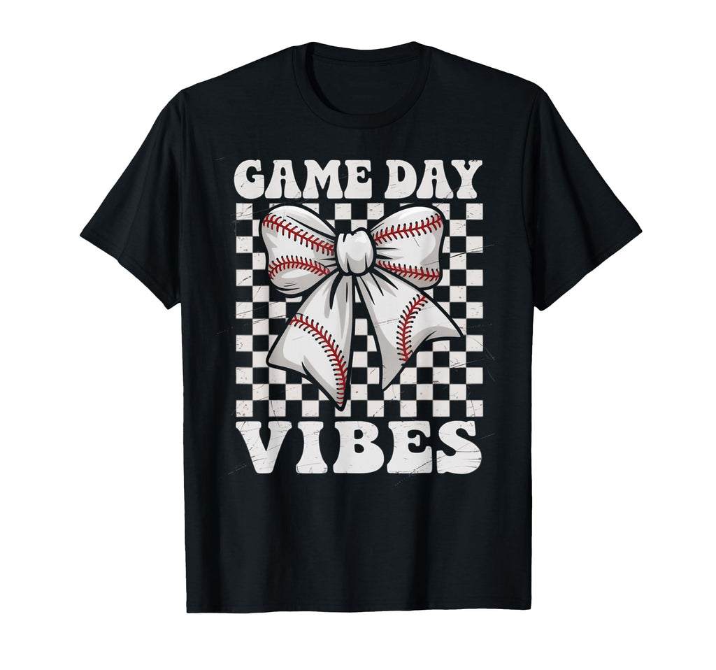 Game Day Vibes Coquette Bow Baseball T-Shirt - Unique Graphic Men Women - T-Shirt, Sweatshirt, Hoodie