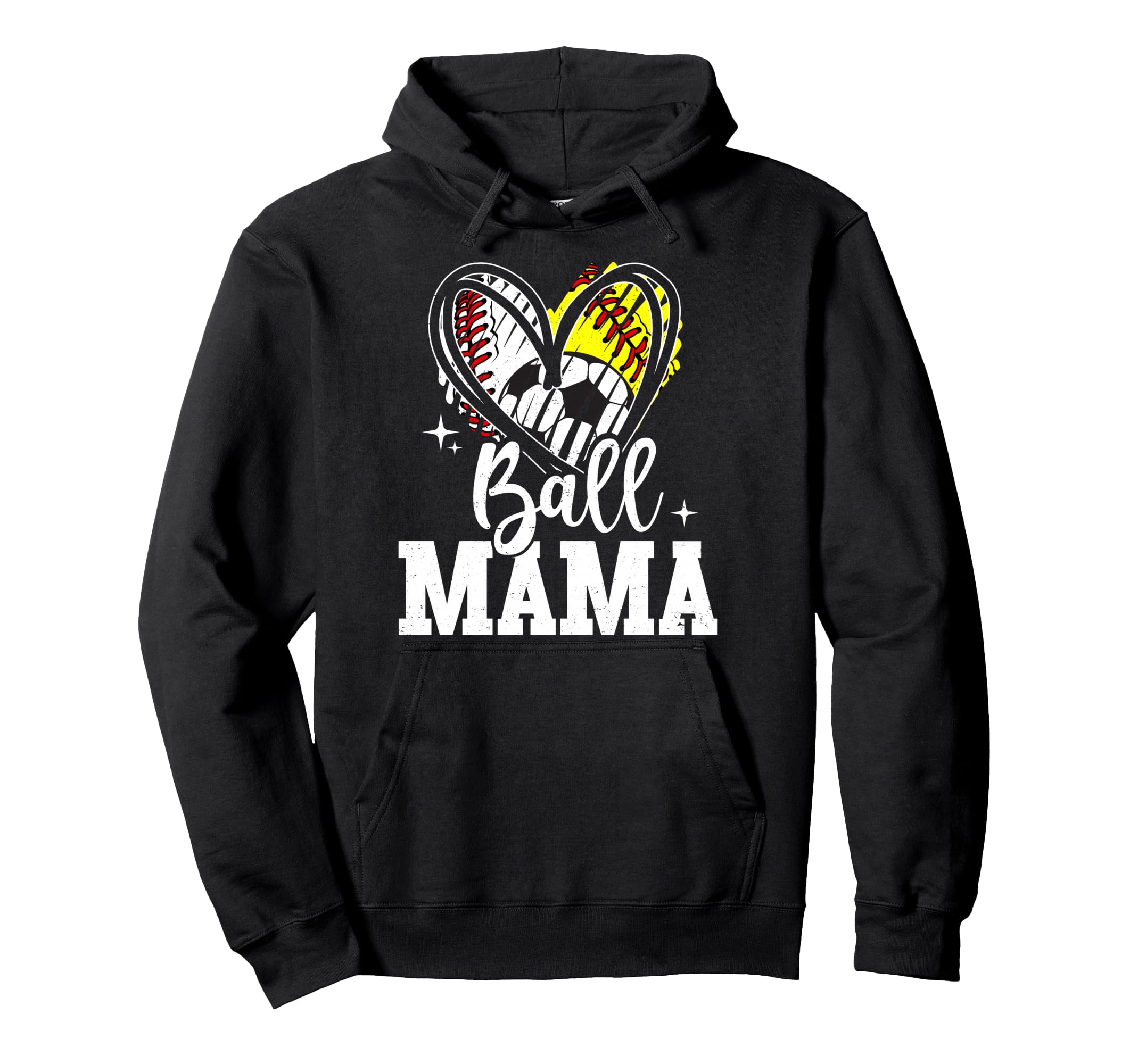 Ball Mama Baseball Softball Soccer Hoodie - Aesthetic Graphic for Adults - T-Shirt, Sweatshirt, Hoodie