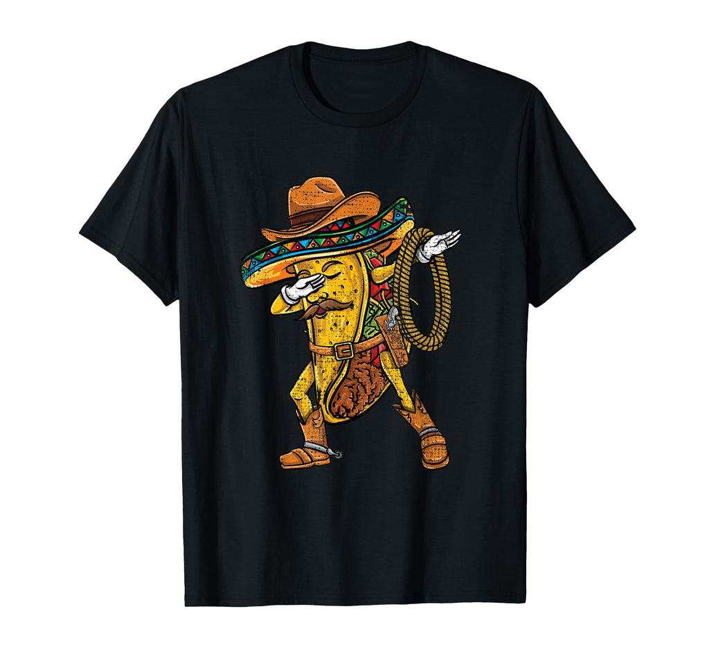 Dabbing Mexican Cowboy Taco T-Shirt - Minimalist Print Men Women - T-Shirt, Sweatshirt, Hoodie