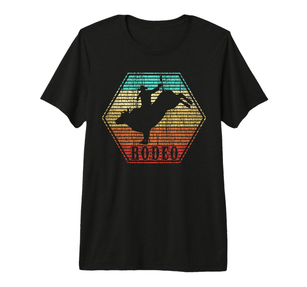 Rodeo Bull Riding Cowboy Tri Blend T-Shirt - Trendy Graphic Unisex - T-Shirt, Sweatshirt, Hoodie
