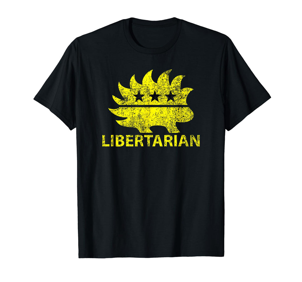 Distressed Libertarian Hedgehog T-Shirt - Fun Novelty Design Men Women - T-Shirt, Sweatshirt, Hoodie