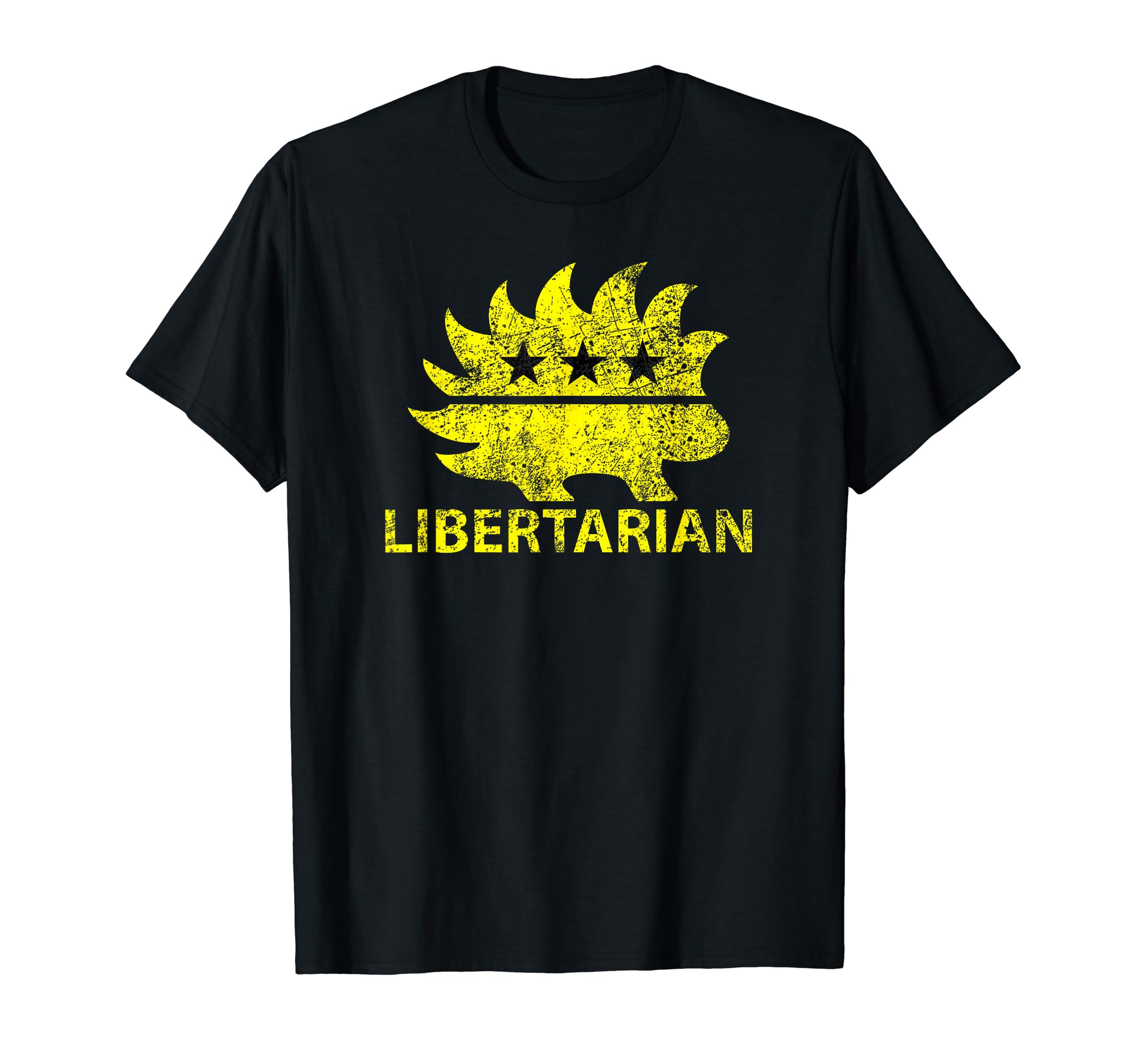 Distressed Libertarian Hedgehog T-Shirt - Fun Novelty Design Men Women - T-Shirt, Sweatshirt, Hoodie