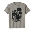 Linocut Flower Block Peonies Boho T-Shirt - Unique Graphic Men Women - T-Shirt, Sweatshirt, Hoodie