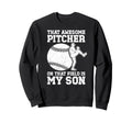 Baseball Pitcher Mom Proud Baseball Sweatshirt - Graphic Print Men Women - T-Shirt, Sweatshirt, Hoodie
