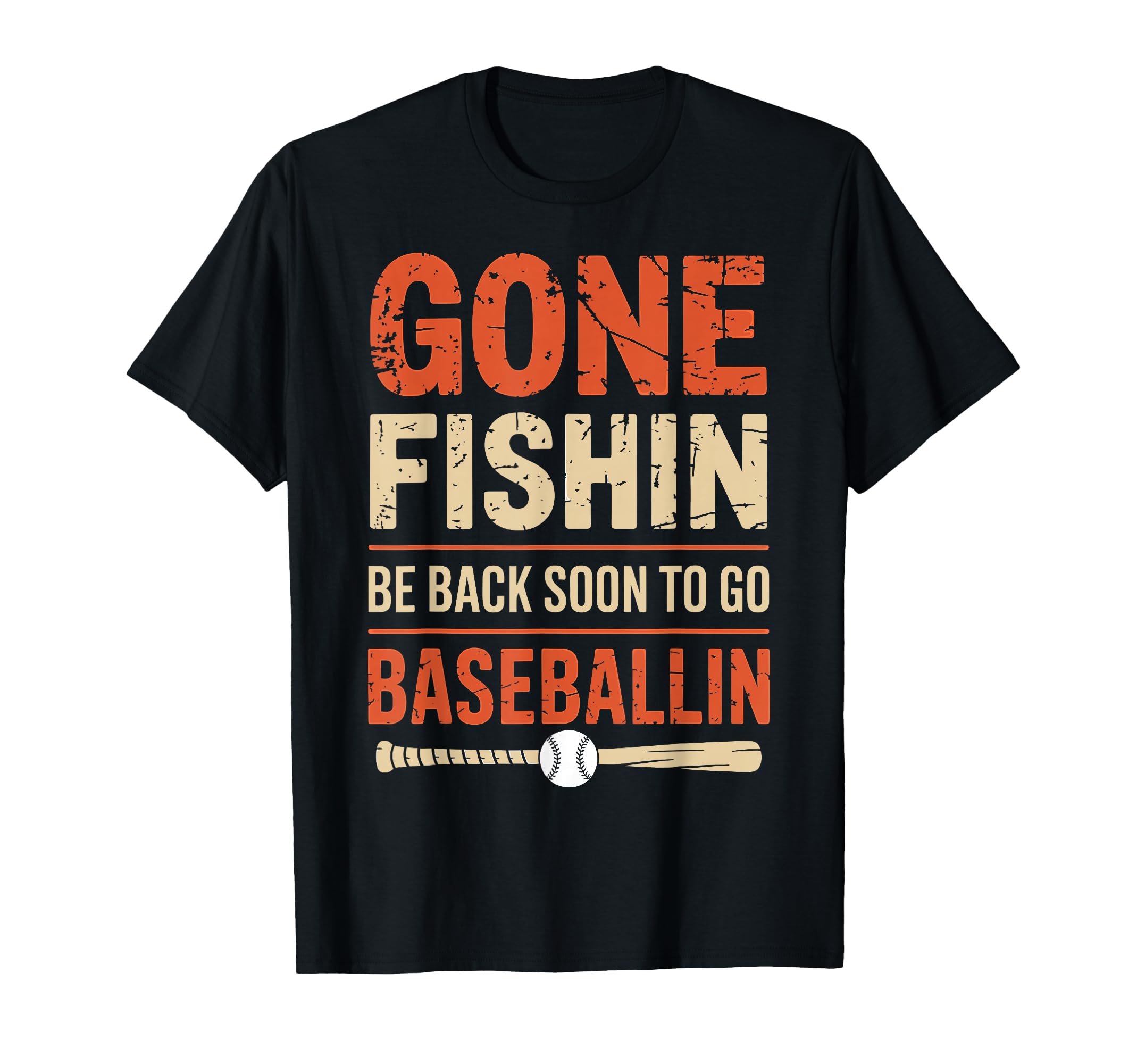 Funny Fishing And Baseball Outdoor T-Shirt - Graphic Print Unisex - T-Shirt, Sweatshirt, Hoodie