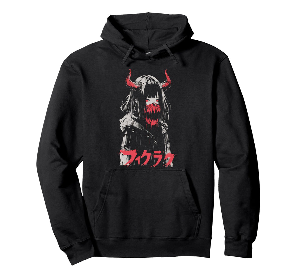 Goth Grunge Demon Anime Waifu Horror Alt Hoodie - Custom Art Print Unisex - T-Shirt, Sweatshirt, Hoodie