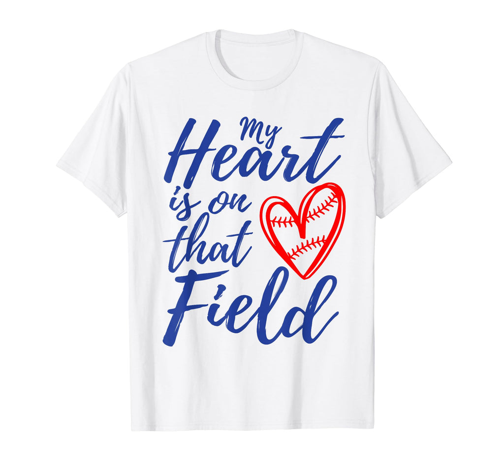 My Heart Is That Field Baseball Mama T-Shirt - Custom Art Print for Adults - T-Shirt, Sweatshirt, Hoodie