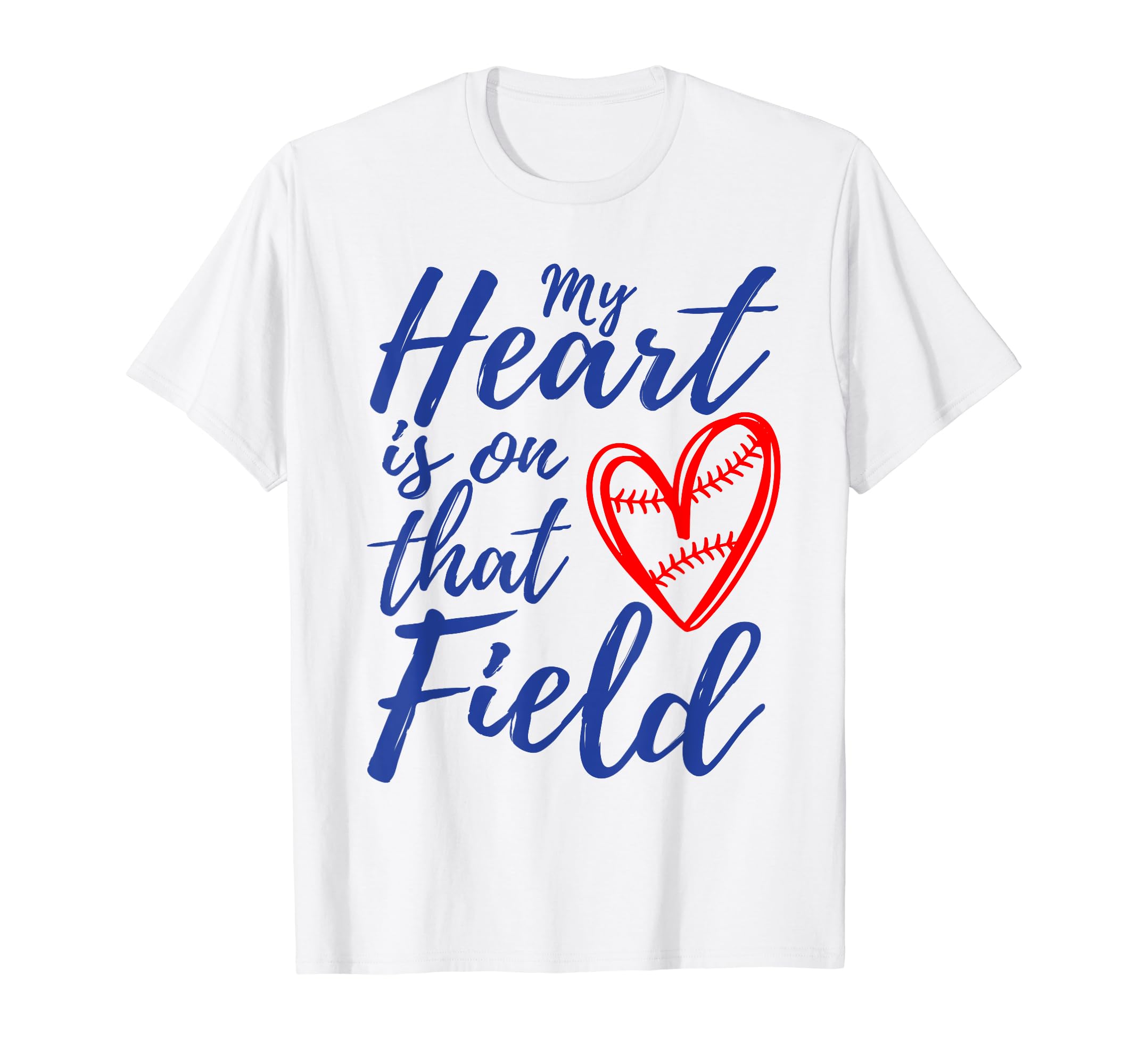My Heart Is That Field Baseball Mama T-Shirt - Custom Art Print for Adults - T-Shirt, Sweatshirt, Hoodie
