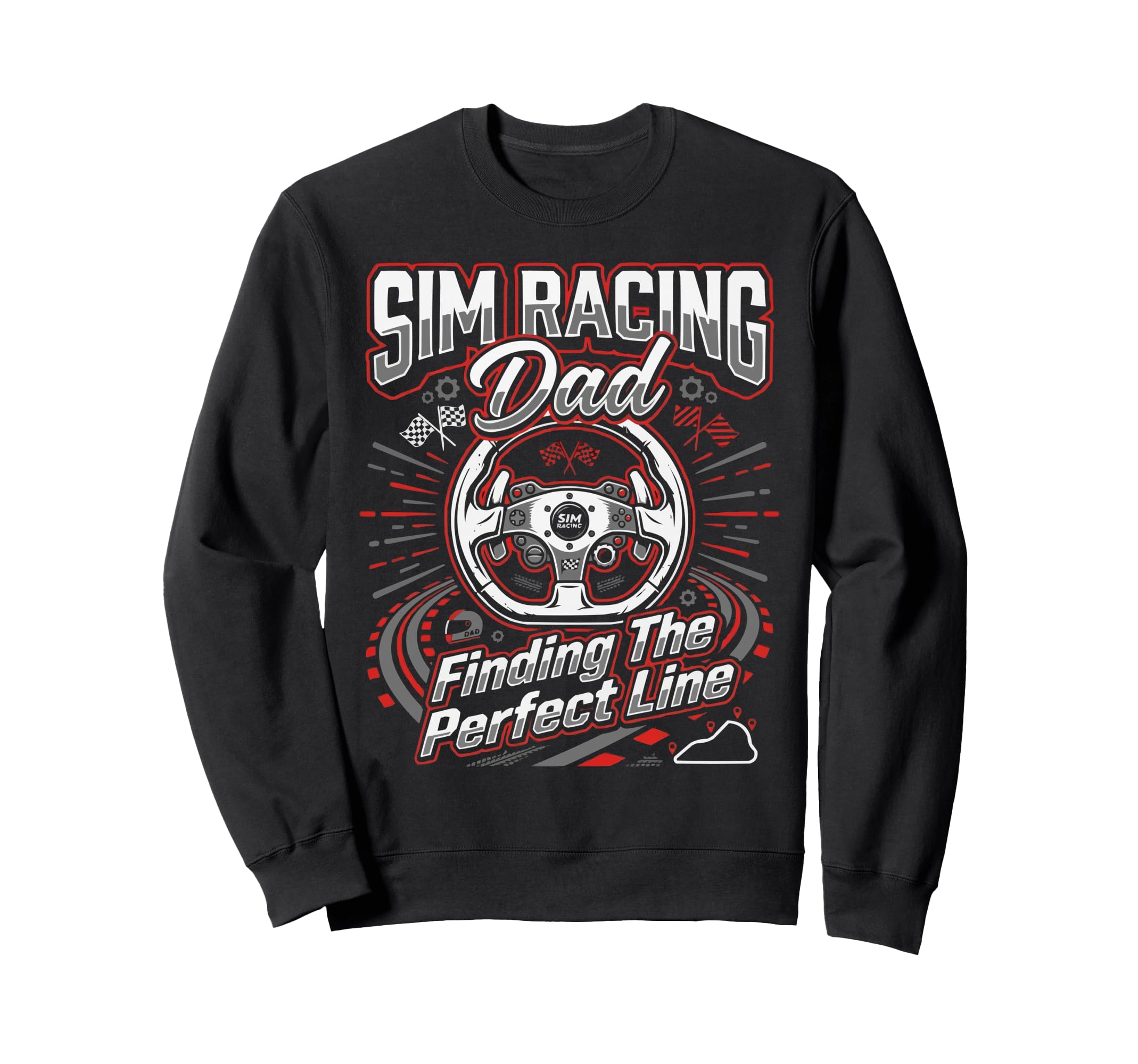 Sim Racing Dad Virtual Racing Sweatshirt - Custom Art Print for Adults - T-Shirt, Sweatshirt, Hoodie