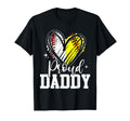 Proud Daddy Baseball Softball Heart T-Shirt - Minimalist Print for Adults - T-Shirt, Sweatshirt, Hoodie