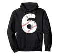 Number 6 Baseball Distressed Team Hoodie - Minimalist Print for Adults - T-Shirt, Sweatshirt, Hoodie