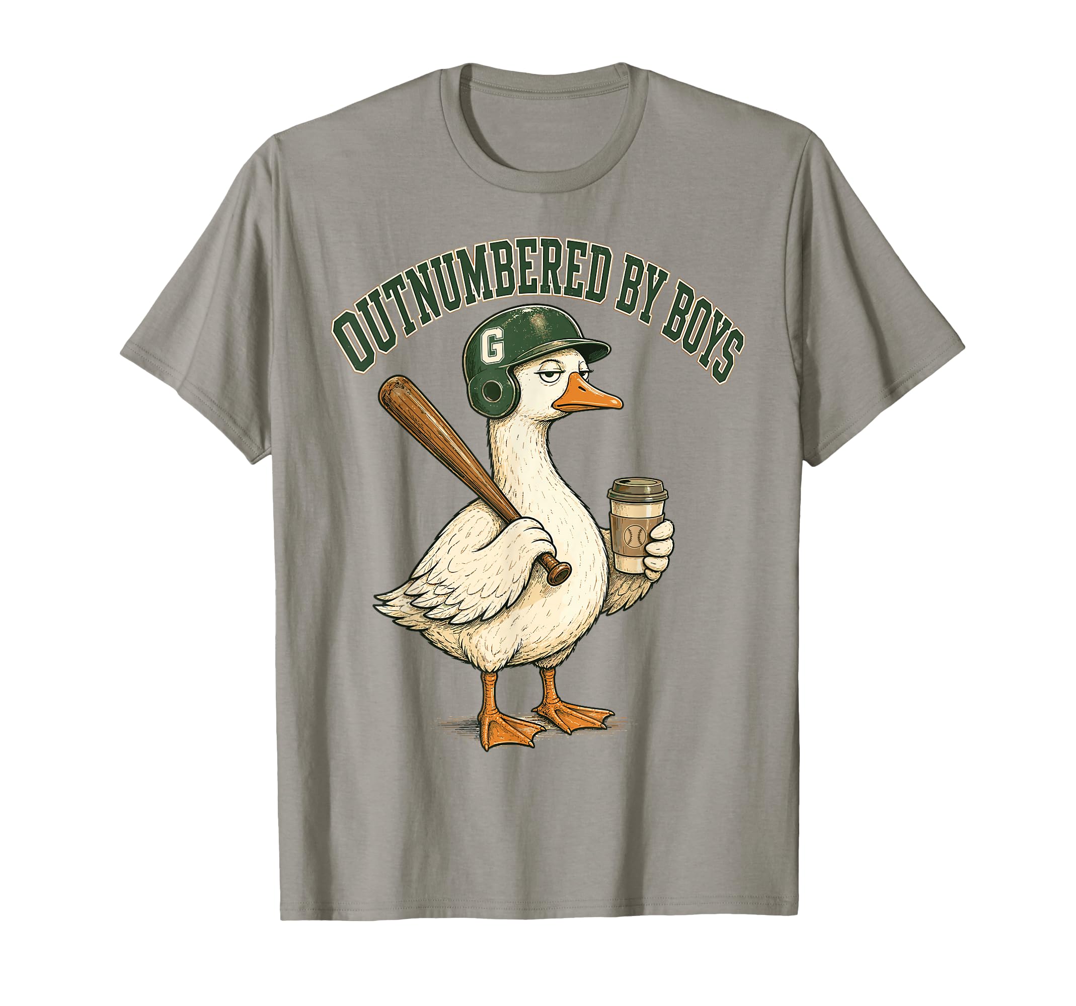 Outnumbered Mom Goose Baseball Mama T-Shirt - Minimalist Print for Adults - T-Shirt, Sweatshirt, Hoodie