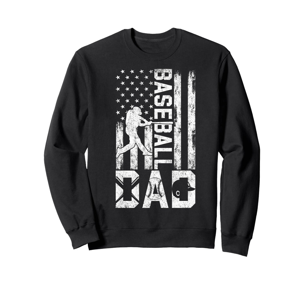 Baseball Us Flag Baseball Dad Sweatshirt - Minimalist Print Men Women - T-Shirt, Sweatshirt, Hoodie