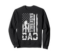 Baseball Us Flag Baseball Dad Sweatshirt - Minimalist Print Men Women - T-Shirt, Sweatshirt, Hoodie