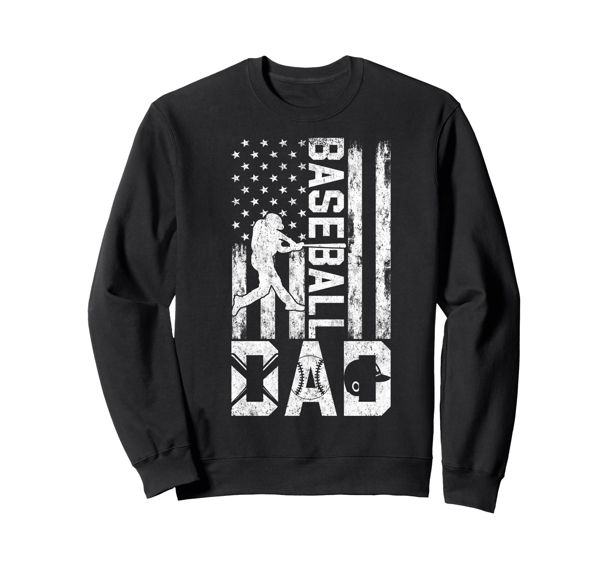 Baseball Us Flag Baseball Dad Sweatshirt - Minimalist Print Men Women - T-Shirt, Sweatshirt, Hoodie