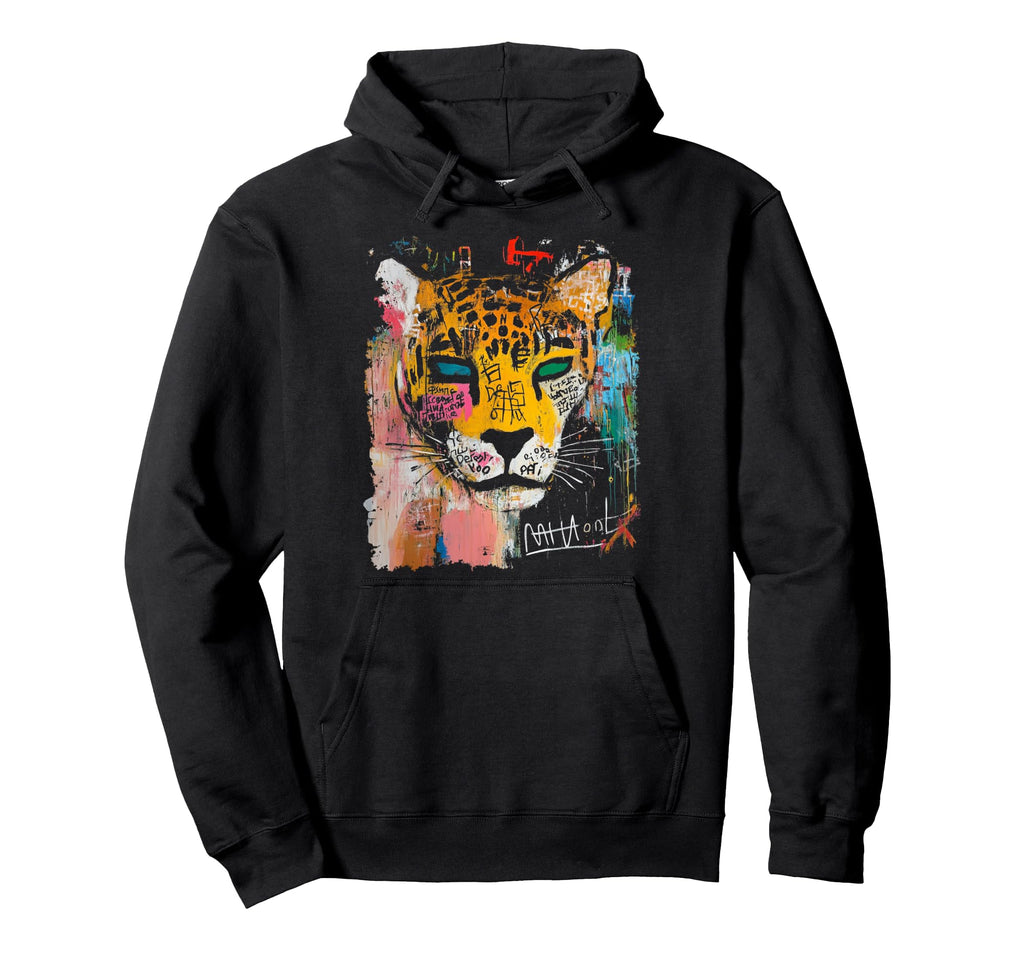 Pop Art Leopard 90S Graffiti Hoodie - Graphic Print Unisex - T-Shirt, Sweatshirt, Hoodie