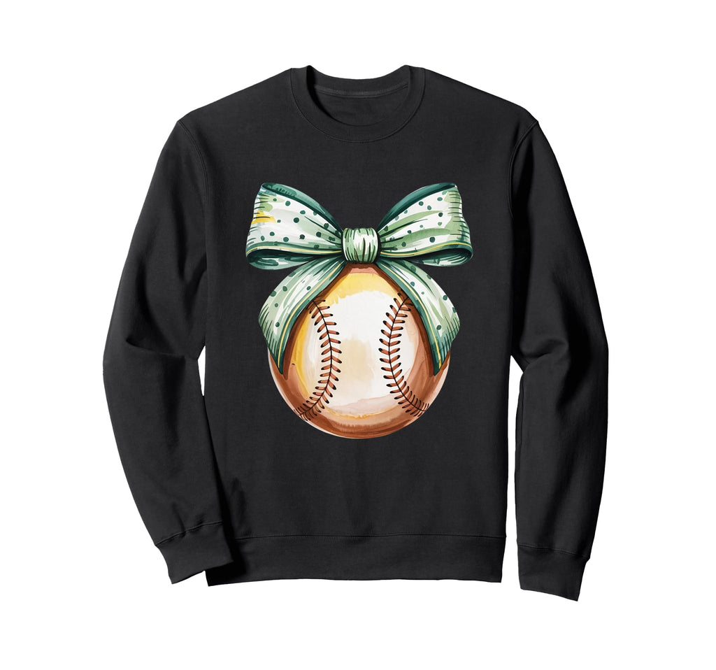 Baseball Coquette Bow Baseball Sweatshirt - Graphic Print for Adults - T-Shirt, Sweatshirt, Hoodie