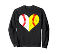 Baseball Softball Heart Funny Sweatshirt - Unique Graphic Men Women - T-Shirt, Sweatshirt, Hoodie