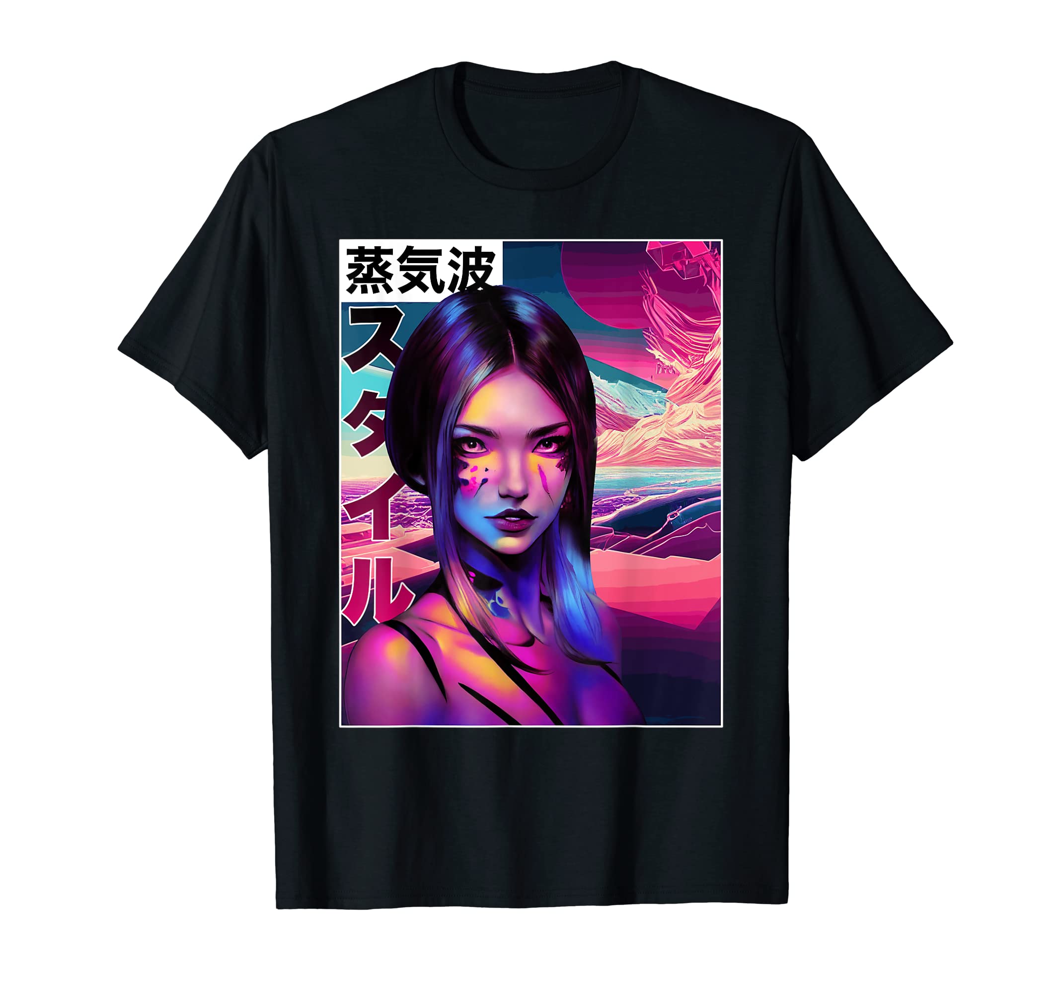 Colorful Anime Japanese Vaporwave T-Shirt - Streetwear Style for Adults - T-Shirt, Sweatshirt, Hoodie