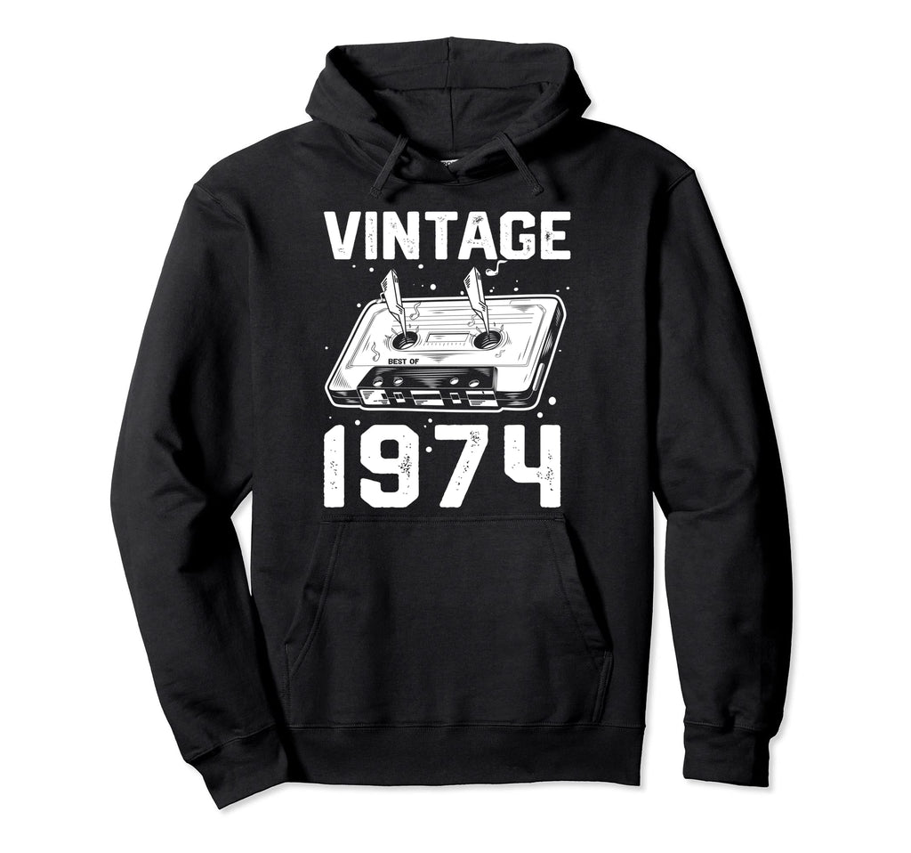 Birthday Best 1974 Bday 1974 Cassette Hoodie - Custom Art Print for Adults - T-Shirt, Sweatshirt, Hoodie