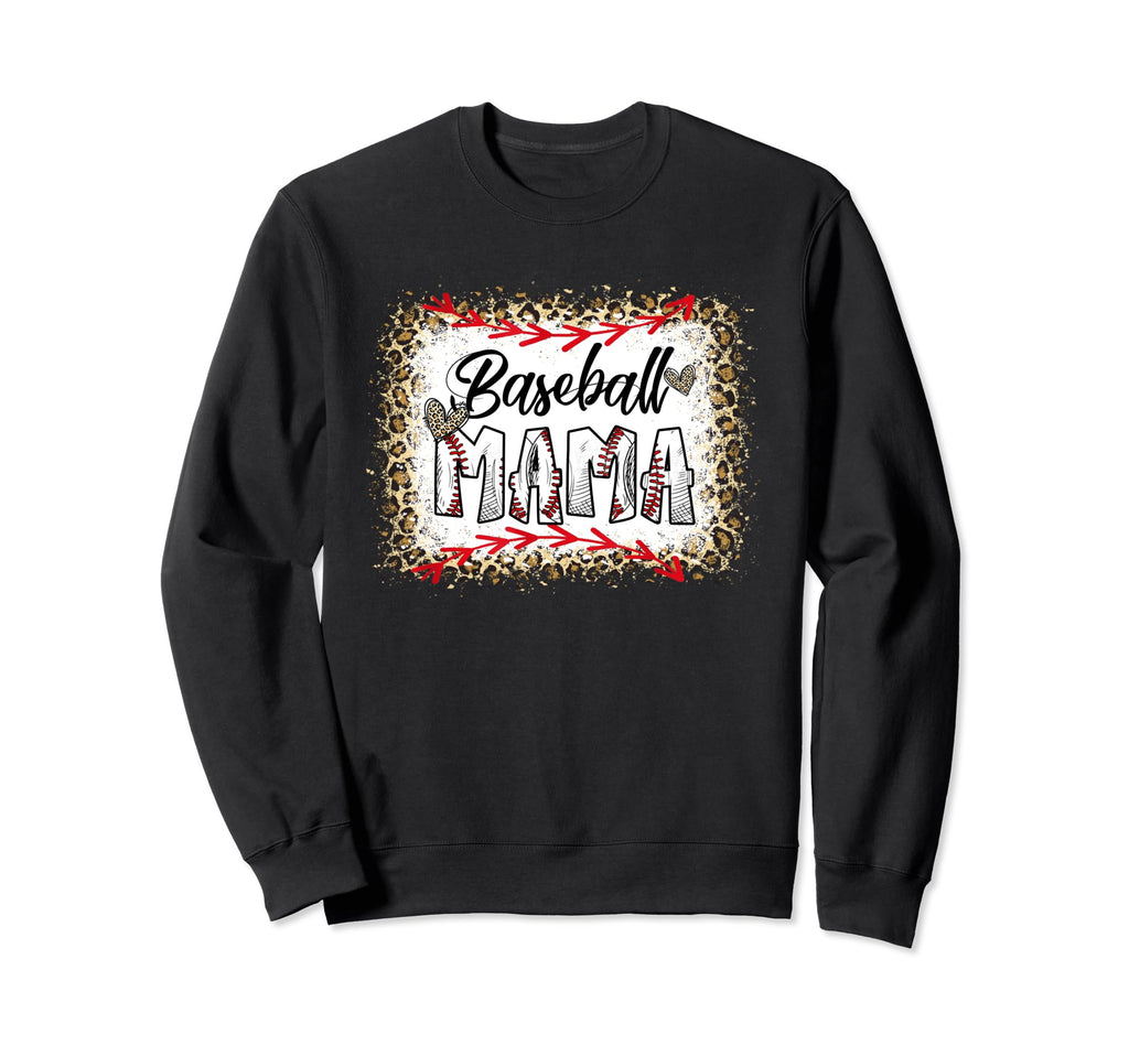 Funny Baseball Mama Leopard Sweatshirt - Casual Everyday Wear Men Women - T-Shirt, Sweatshirt, Hoodie