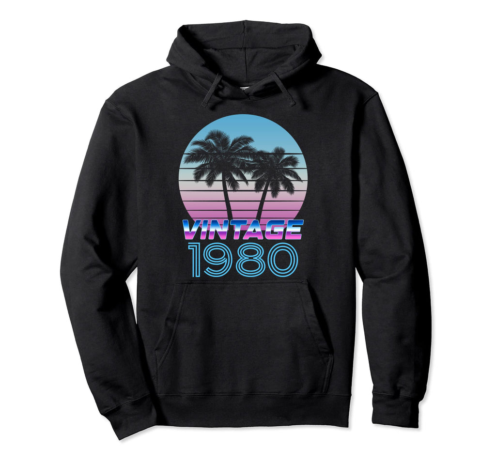 1980 Vaporwave Birthday Hoodie - Novelty Apparel Unisex - T-Shirt, Sweatshirt, Hoodie