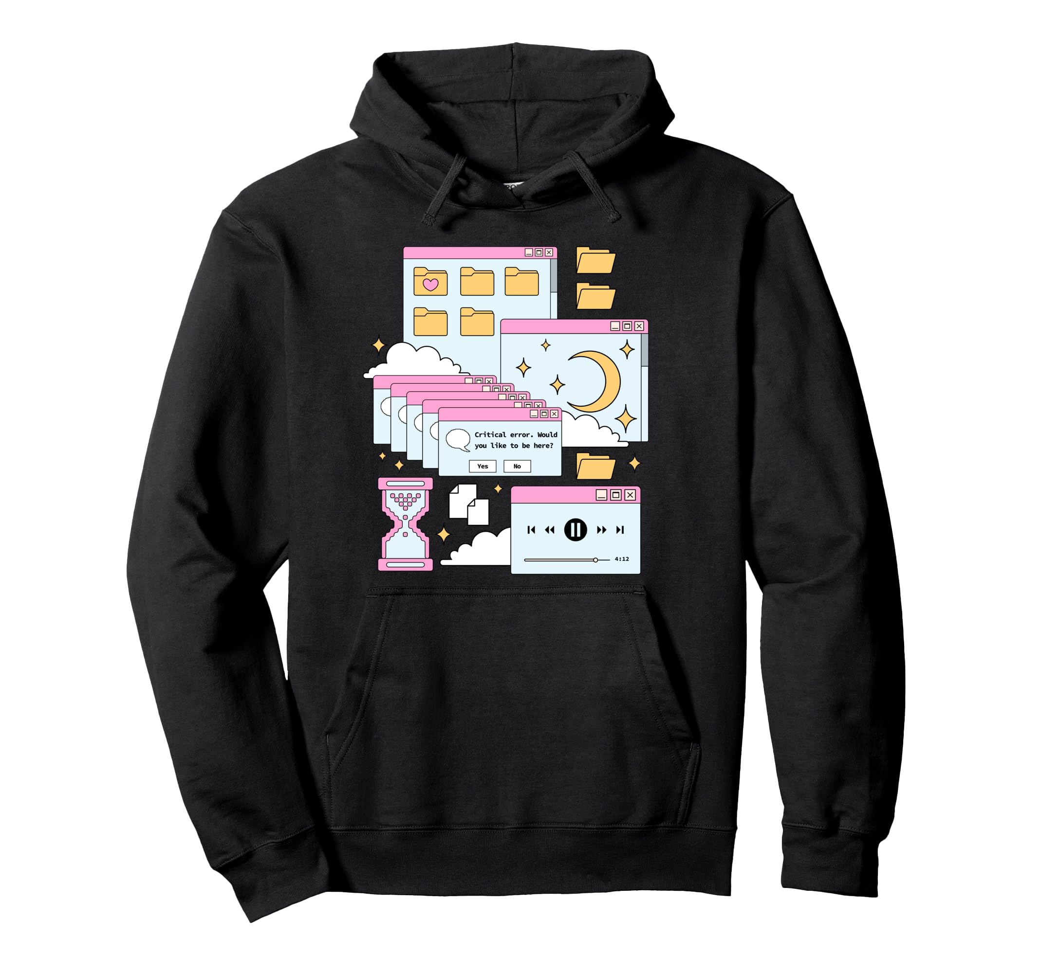 Vaporwave Browser Kawaii E Aesthetic Hoodie - Streetwear Style Men Women - T-Shirt, Sweatshirt, Hoodie