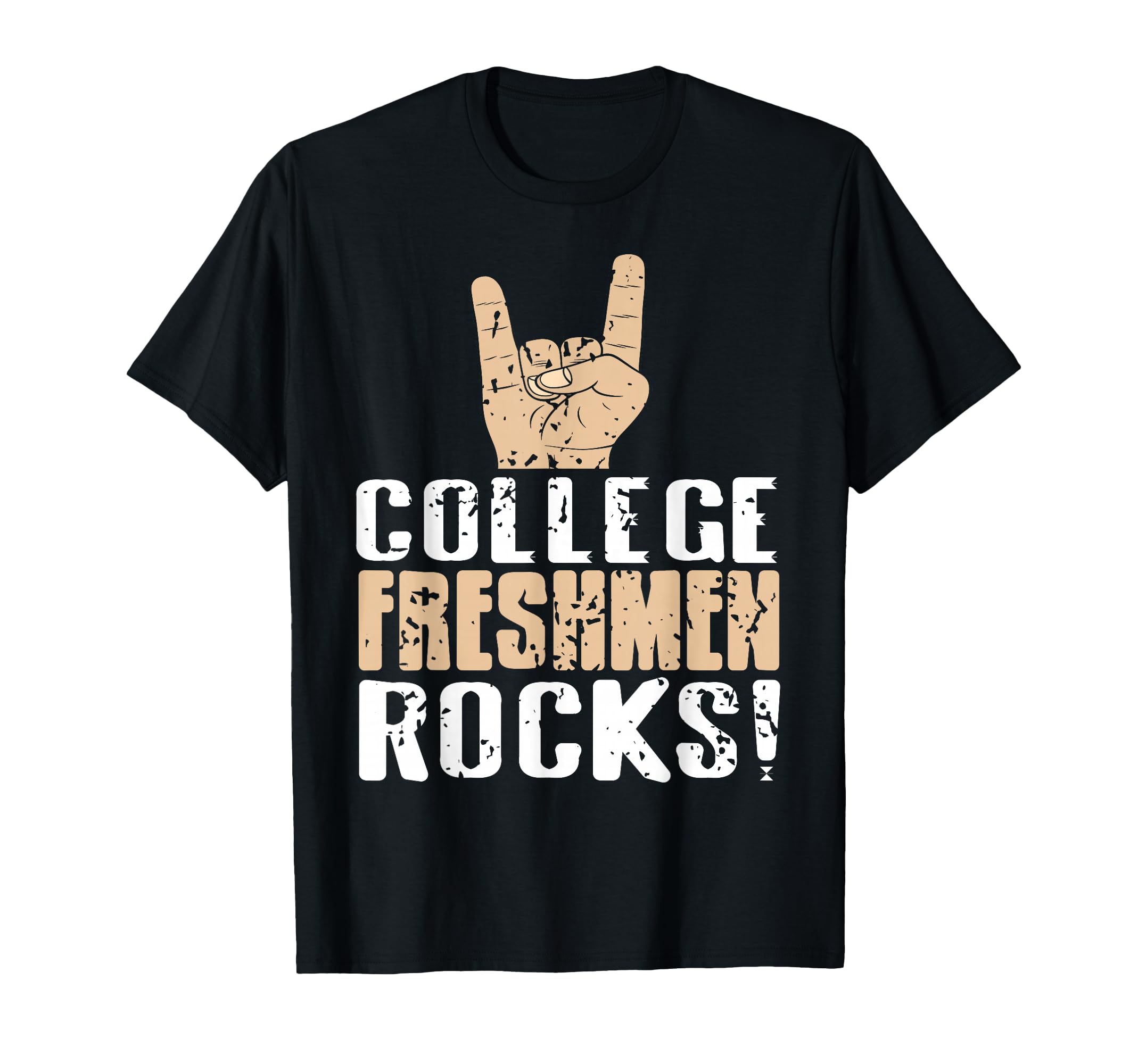 College Freshman Rocker Hand T-Shirt - Aesthetic Graphic Men Women - T-Shirt, Sweatshirt, Hoodie
