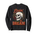 Livin Dream Skull Flower Indi Boho Art Sweatshirt - Trendy Graphic Unisex - T-Shirt, Sweatshirt, Hoodie