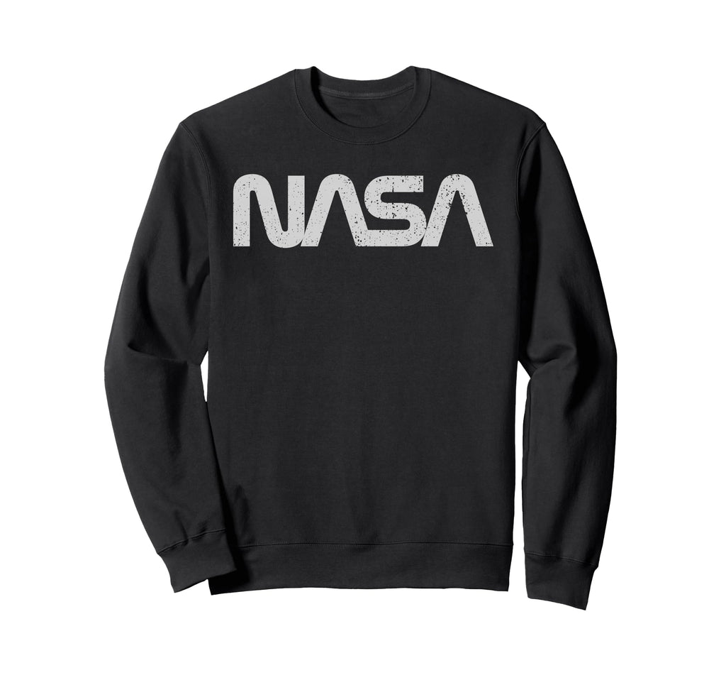 Nasa Logo Simple Worm Logo Distressed Sweatshirt - Streetwear Style Unisex - T-Shirt, Sweatshirt, Hoodie