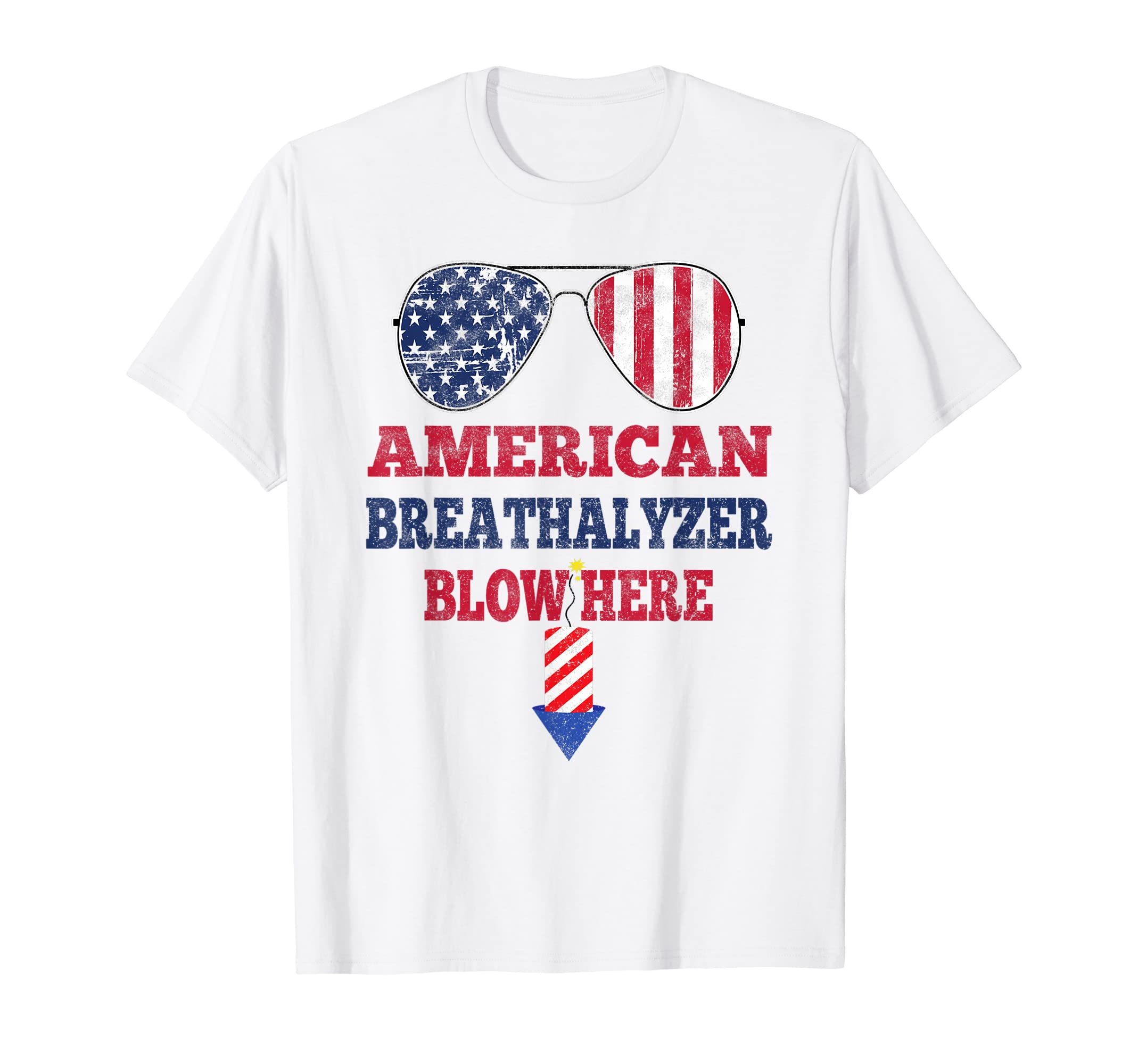 Breathalyzer 4Th July American Flag T-Shirt - Minimalist Print Unisex - T-Shirt, Sweatshirt, Hoodie